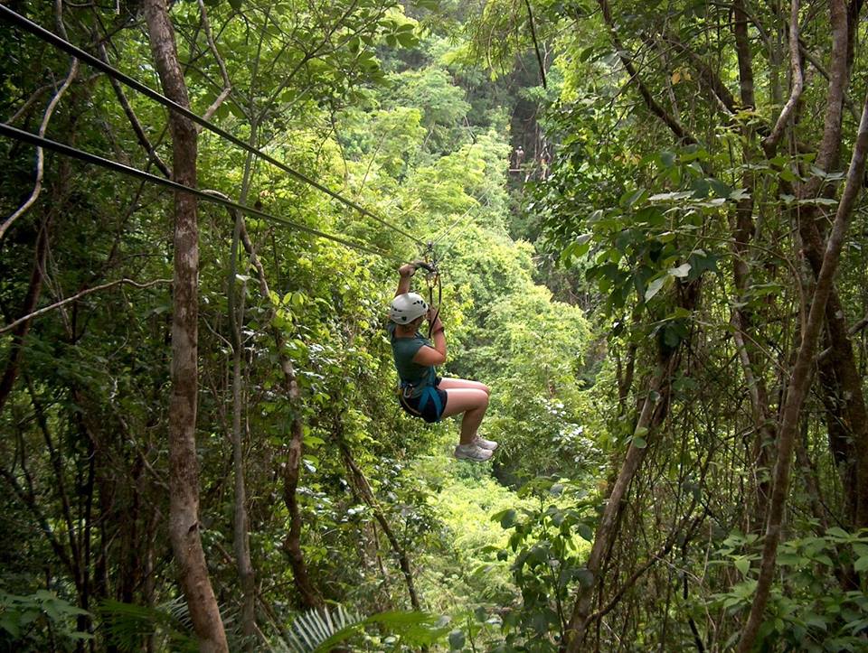 zip lining in Belize